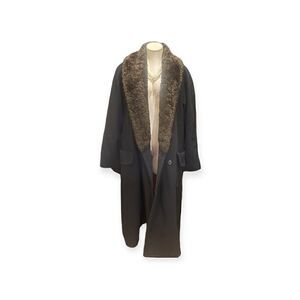 Classic Chic: Vintage Italian Faux Fur Wool Trench Coat